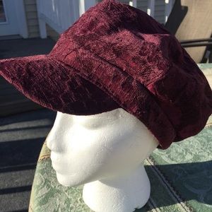 Burgundy Faux Suede Cap